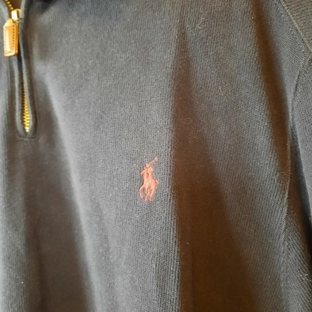 Polo by Ralph Lauren 100% cotton navy blue 1/4 zip pullover sweatshirt Size XL